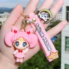 Fashion Cartoon Movie personnage Keychain Rubber and Key Ring pour sac à dos