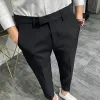 Mens Ternos Blazers Homens Calças de Negócios Formais Moda Roupas Masculinas Slim-Fit Terno Calças Casuais Calça de Nove Pontos Vestido Gota Entrega A Dhufa