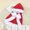 Dog Apparel Pet Santa Cape Skin-Friendly Kitten Hooded Poncho For Christmas Cats Outfits Party Travel Theme Po Props