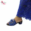 Pumps 2021 Chaussures de design italien à la mode en bleu royal Slingbacks Slipper Chaussures de dames africaines pour mariage