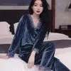 Cu1r Sexy Pajamas Velvet Nightwear Pyjama pour femme Pantal