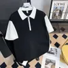 Faux Polo à manches courtes à revers deux pièces pour garçons, T-shirt tendance à demi-fermeture éclair à blocage de couleur, nouvelle chemise de Base d'été 2024