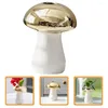 Vases For Flowers Creative Table Ceramic Mushroom Desktop Floral Arrangement Container Decor