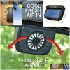 Car Heating Fans New Solar Powered Window Windshield Air Vent Cooling Fan Cooler Radiator Conditioner Ventilation Gills Drop Delivery Otfre