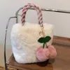 Torby na ramię modne trend puszysty dla kobiet łańcuch pluszowy torba na tote łaska miękka futrzana luksusowa designerska torebka wiśniowa furta crossbody