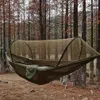 2024自動Quickopining Mosquito Net Hammock Outdoor Camping Swing Antirover Nylon Rocking Chair 260x140cm 240325