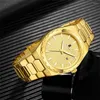 Armbanduhren Mode Einfache Legierung Strap Herrenuhr Gold Silber Getriebegehäuse Kalender Wasserdicht Casual Quarz Für Männer Relogio Homem