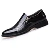 Sapatos de vestido Homens Oxford Business Soft Casual Couro Respirável Homens Pointy Mocassins Flats Zip Slip-on Driving