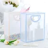 Gift Wrap Transparent Frosted Bags Handbag PVC Tote Bag Birthday Wedding Party For Guests Portable Packaging Small Business