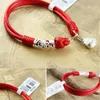 La Monada Hilo rojo tejido chino para mano Pulsera de plata de ley 925 Pulseras de cuerda para mujer 240315
