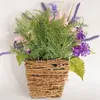 Decorative Flowers Lavender Wreaths For Front Door Decor Farmhouse Hanging Artificial Flower Baskets Spring Garland