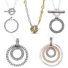 Necklaces Original Signature Pave & Beads O Pendant Hoop Tbar Line Art People Necklace For 925 Sterling Silver Charm Fashion Jewelry