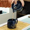 Conjuntos de chá Conjunto de chá de viagem Home Office Cerâmica Infusor Teacup Gaiwan Terno Bandeja portátil ao ar livre com sacola Presentes chineses