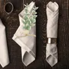 Table Cloth 12 Pcs Boho Artificial Eucalyptus Leaf Wooden Beads Dining Room Decor Rope Napkin Ring Home Supply For Reusable Buckle