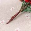 Decorative Flowers 10Pcs Christmas Artificial Berry Stems Pine Needles Picks Berries Pinecone Branches DIY Xmas Wreath Tree