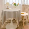 Table Cloth Tassel Tablecloth Kitchen Runner Camping Mat Tea Cover Wedding Dining Room Decoration 14 Colors