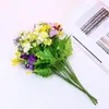 Fleurs décoratives fausses plantes bouquets de fleurs sauvages artificielles vibrantes pour la décoration intérieure 6 paquets d'arbustes en soie simulés colorés naturels