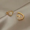 Hoop Earrings Fashion Brand Jewelry Zircon Letter M Drop Classic Geometric Crystal For Women