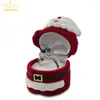 Sacchetti per gioielli Scatola per anelli di Babbo Natale Custodia in velluto Porta orecchini per orecchini a sorpresa Scatole per imballaggio regalo per feste all'ingrosso