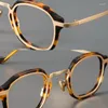 Solglasögon ramar Mens Retro Pure Titanium Designer Toppkvalitet Runda glasögon Anti-Blue Light Myopia Reading Women Personlig glasögon