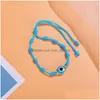 Ketting Gevlochten Oogarmband Handgemaakt Geknoopt Eenvoudig Touw Effen Kleur Bescherming Vriendschap Sieraden Groothandel Preppy Stijl Drop Delivery Otlwp