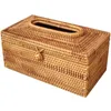 Papierrek Rotan Tissue Box Elegante woondecoratie Handgemaakte desktop Tissue Container Servet Opbergdoos 240327