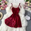 YuooMuoo Chic Fashion Damen Prinzessin Schnürriemen Minikleid Weihnachten Rot Y2K Sexy Rückenfreies A-Linie Partykleid mit hoher Taille 240320