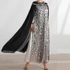 Etniska kläder broderier diamanter ramadan marocko party klänning kvinnor muslimska cape abaya mantel kalkon dubai kaftan kväll mantel eid vestidos