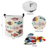 Panier à linge pliable en forme de poisson de dessin animé, panier de grande capacité, organisateur de rangement de vêtements sales, sac d'articles divers pour jouets d'enfants 240401