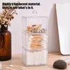 Lagringsflaskor Transparent plastkosmetisk Box Makeup Cotton Pad Organizer Stapelbar Multiperos med lock-dammsäker