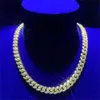 Anpassningsbar 10mm Moissanite Cuban Link 925 Sterling Silver Chain 14K Gold Brass Gold Cuban Link Miami Necklace Woman Man Man