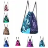 Borsa firmata Halloween Lanboli Libro Spalla Doppio Zaino paillette per esterni Zaini Sirena Scintillante Coulisse Paillettes Glitter H Sbvp