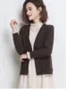 Women's Knits Womens Loose Knitted Long Sleeve Crop Wool Sweater Couple Spring Cardigan Jacket V-neck Korean Tops Female Leisure Work