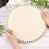 Party Decoration 30cm Natural Wooden Basket Bottom With Hole Circle Blank Wood Base For DIY Knitting Crochet Bag Shaper Craft