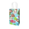 Gift Wrap 10 stks/pak 21 13 8cm Kerst Pakket Tas Met Handvat Decoratie Kraftpapier Zakken Mooie Boom kerstman Gunst