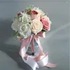 Fiori nuziali SESTHFAR Bouquet da sposa rosa Mariage Rose Brides Decorazione floreale Forniture di peonia artificiale