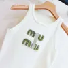 Mui mui kvinnors t-shirt designer kvinnor diesel skjorta halter tee party sexig halter toppar fest mode skörd topp lyx broderad t-shirt vår sommaren backless 3328