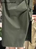 Rokken Komiyama Hoge Taille Split Zoom Rok Onregelmatige Knoppen Faldas Mujer Riem Tuniek Womens 2024 Herfst Vintage Jupe Femme