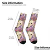 Mens Socks Happy Shy Flower Whippet Greyhound Dog Retro Street Style Casual Crew Sock Sock Mönster Tryckt Drop Delivery Apparel Under Otsqk