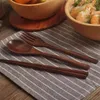 Ensembles de vaisselle 2 ensembles de couverts en bois en bois portable à fourchette de fourchette de fourche de fourche a b a b