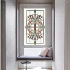 Pencere Çıkartmaları PVC Gizlilik Film Kilise Tarzı Desen Buzlu Güneş Engelleme Statik Cam Banyo Kapısı Ev Dekor