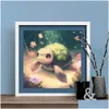 Frames en lijstwerk Frame Diamant Schilderij Leuke Bloem Schildpad 5D Fl Boor Borduren Cartoon Dieren Strass Foto's Home Decor Dh1Hs