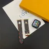 Cinturini per orologi intelligenti in pelle di lusso per cinturini per orologi Apple 40mm 42mm 44mm 45mm 41mm 38mm 49mm Cinturino per orologi con fiori Cinturini per iWatch Serie 3 4 5 6 7 8 9 SE Band