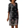 Casual Dresses Women's Summer Short Sleeve Printed V-Neck Women Dress Vestidos Para Eventos speciales 2024 Mother