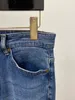 2024 Lente Herfst Borduren Rits Jeans Licht Gewassen Gestreepte Man Lange Potlood Broek WCNZ026