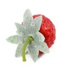 Mini tranche de fraise artificielle en PVC, décoration de fête, accessoires, faux fruits, jouets pour enfants, réalistes pour Table d'exposition