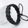 Chaîne TYO Bracelet en cuir à breloques pour hommes, Bracelet populaire de bricolage, Bracelet tissé noir fait à la main!Taille 18-25 cm Q240401