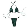 24 Nuova velluto in velluto in velluto stampato in mora bikini Metal Pearl Chain Decoration Swimsuit Womens Yisiman