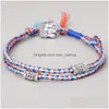 Catena Bracciale con testa di Buddha tibetano Sfregamento a mano Wen Play Line Corda di cotone intrecciato Coppia Consegna a goccia Otnzi