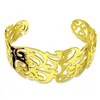 Kedja mode kvinnans manschettarmband guld och silverfärgat regnbåge märke armband rostfritt stål armband punk smycken Q240401